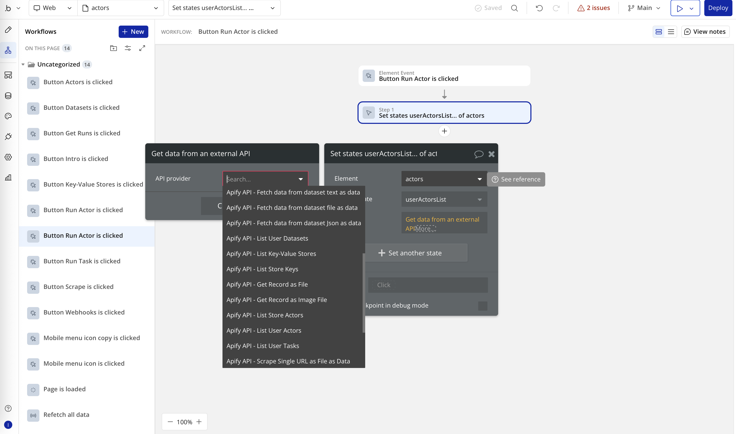 Apify Plugin&#39;s data calls