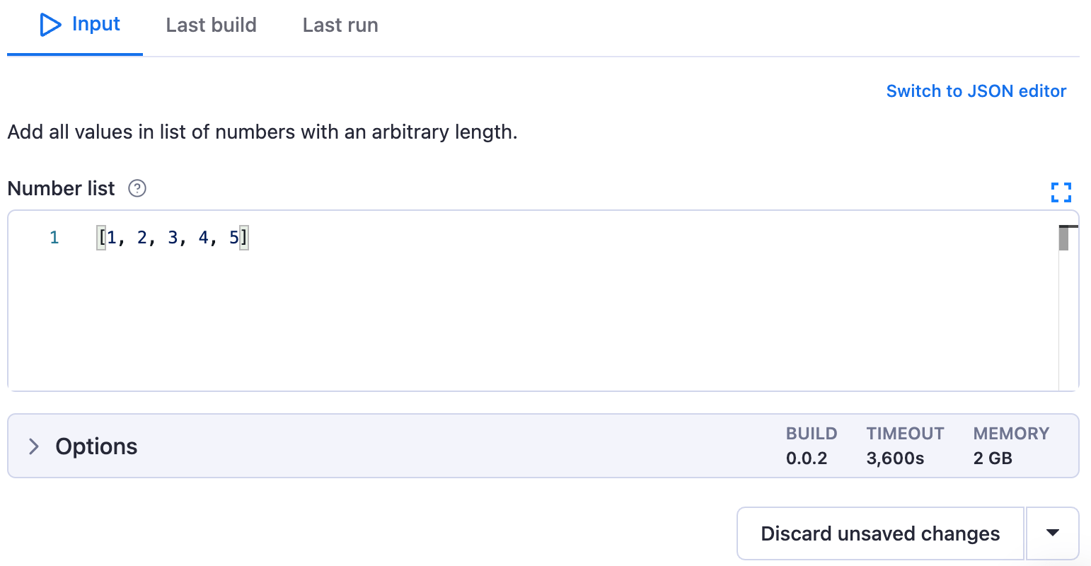 Rendered UI from input schema